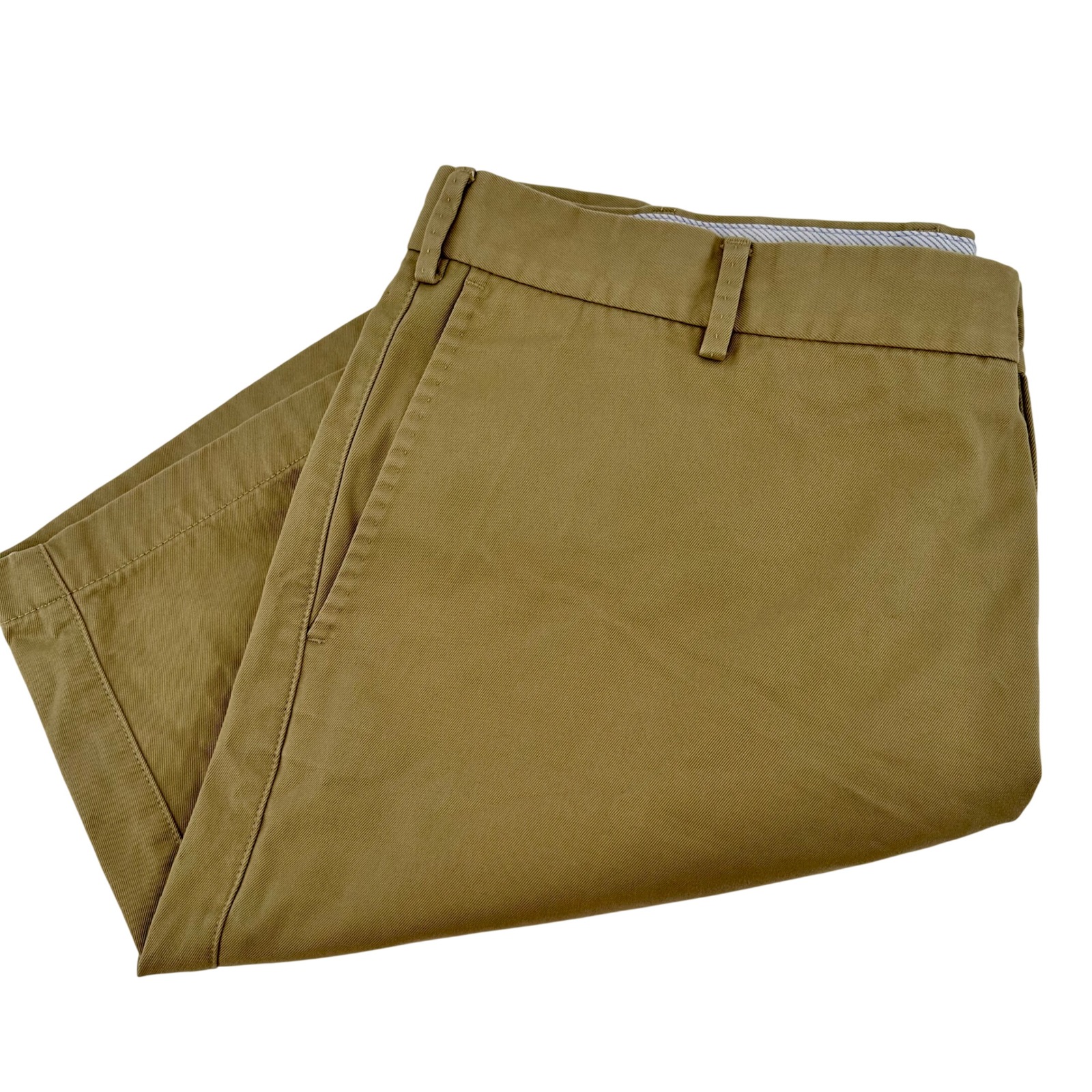 Peter Millar Mens Khaki Tan 100% Pima Cotton Flat Front Chino Shorts Size 40